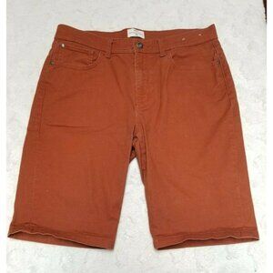 Net Womens Denim Bermuda Shorts Cotton Blend Brown Size 33 Stretch 5-Pockets